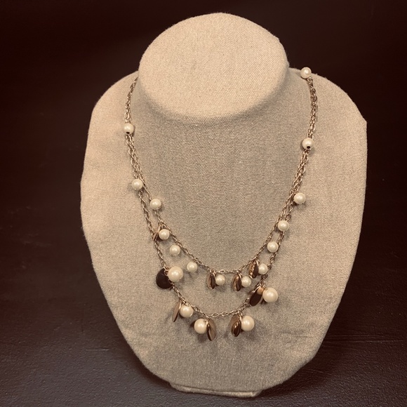 J.Crew Double Strand Necklace w/Teardrops & Pearls - Picture 3 of 8